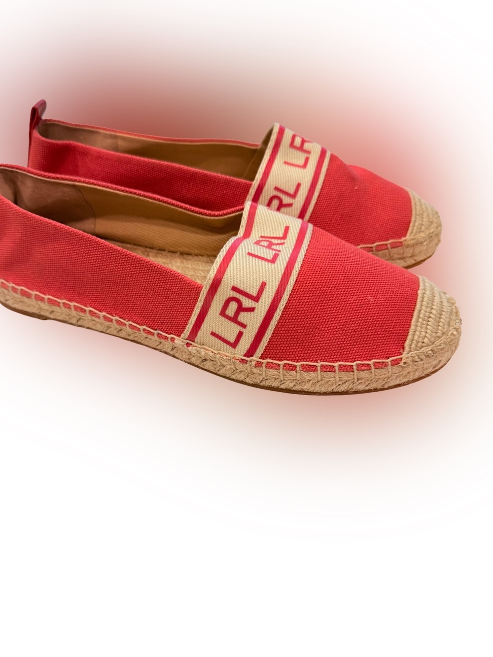 Lauren Ralph Lauren Women’s Caylee Canvas Red Espadrille Sz 6 New